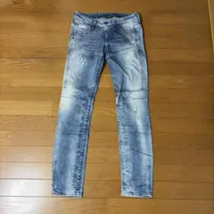 G-STAR ダメージ加工 スキニージーンズ ライトブルー