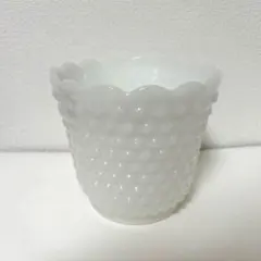 ファイヤーキング ホブネイル ピッチャー フラワーポット ビンテージ ファイヤーキング ホブネイル フラワーポット 花瓶 ミルクガラス 2個