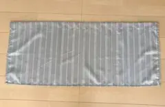【パル】カフェカーテン グレーとホワイト　ストライプ 約105×45cm
