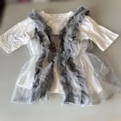 アズノウアズピンキーTシャツとチュールジレ