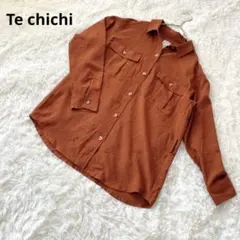 テチチ Techichi 長袖シャツ【F】ブラウン ゆったり 羽織り