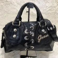 GUESS レザー 2way ハンドバッグ ショルダーバッグ ブラック Y2Kのサムネイル