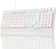 ゲーミングキーボード 赤軸 98 キー メカニカル： LED バックライト付き
