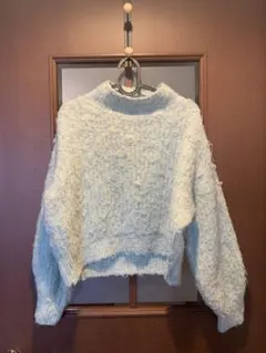 THE SHOP TK 淡い黄緑ニットセーター F