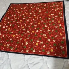 源水苑 花柄ハンカチ 赤