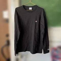 Champion ブラック 長袖Tシャツ Lサイズ