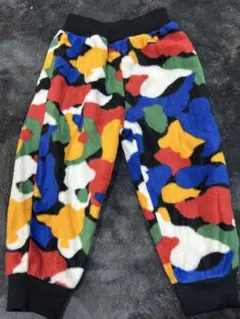 microgrid カラフル迷彩フリースパンツ