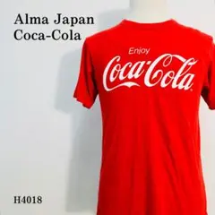 アルマジャパン コカ・コーラ 半袖Tシャツ ロゴプリント ヴィンテージ風 M 赤