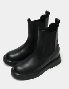 【新品未使用】fitfit ブラック サイドゴアブーツ Mサイズ レディース