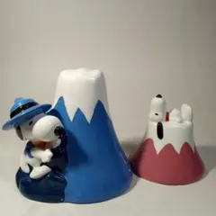 新品未使用】スヌーピー バンク 富士山（小）ブルー 貯金箱 加藤工芸