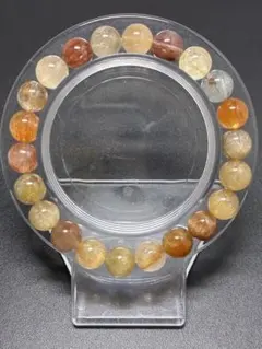 MIXルチルクォーツ・高品質・12mm 内径18cm ユニセックス サイズ調整可 