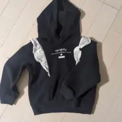 I ブラック レース付きパーカー