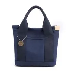 ネイビー キャンバストートバッグ