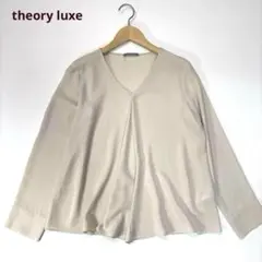 極美品　Theory luxe 長袖シャツブラウス ブラウンベージュ　M Theory luxe - theory luxe 21AW 透け感ロングシャツ ベージュの