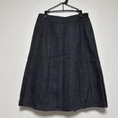 新品★未使用 膝下 スカート ボトムス フレア ラメ 黒 グレー