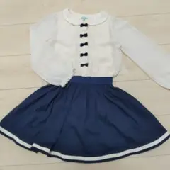 美品 トッカ リボン アイボリー 切り替え ワンピース 120