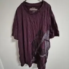 エアロポステール プリント Tシャツ クルーネック 半袖 L 紫 綿 普段着のサムネイル