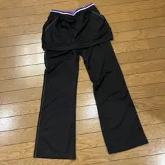スカート付きジャージパンツ M ブラック/パープル