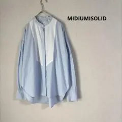 MIDIUMISOLID シャツ ブルー 長袖 オーバーサイズ ゆったり 羽織りのサムネイル