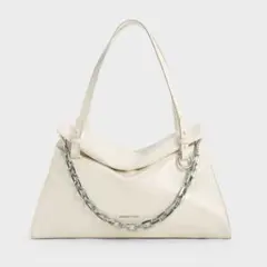 Charles&Keith アンドロメダ チェーンハンドルトラペーズトートバッグ