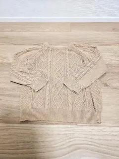 GLOBAL WORK ケーブルニットセーター ベージュ