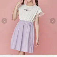 新品☆ ジェニィ　シェル刺繍ドッキングワンピ　150