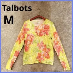 Talbots【M】長袖カーディガン フラワープリント　派手柄　海外古着