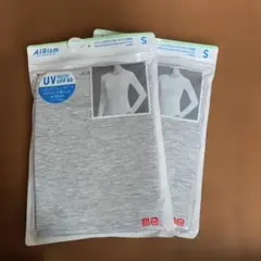 ユニクロ　シルクブレンドエアリズム UVカット クルーネックＴ　グレー Ｓ2枚