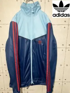 【希少】adidas ナイロンジャケット ドローコード付き  ツートーン