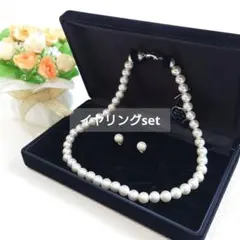 新品未使用 本貝パールアクセサリー2点セット ネックレス＆ピアス/イヤリング