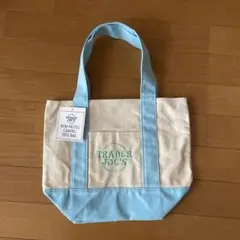 TRADER JOE'S ミニパステルキャンバストートバッグ　水色