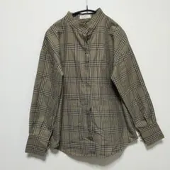 cepo チェック柄 スタンドカラー 長袖シャツ