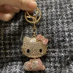 ハローキティ　キティ　 クリスタル　キラキラ　キーホルダー　ストラップ　チャーム
