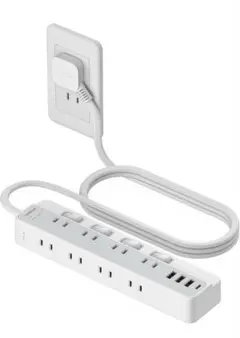 TESSAN 電源タップ 2m USB付き 8口