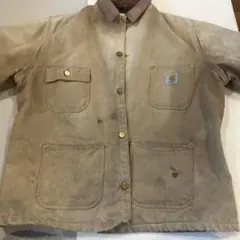 USA製　Carhartt ベージュ ミシガンチョアコート　鬼フェード