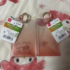 ダイソー チェキミニ用フォトキーホルダー 推し クリアカード オレンジ 向井康二