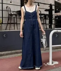 CIAOPANIC TYPY 綿麻デニムカットアウトZIPキャミワンピース S