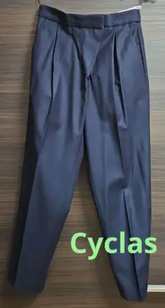 シクラス　ウール　パンツ　ネイビー　34