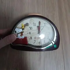 スヌーピー アラーム時計 ブラウン