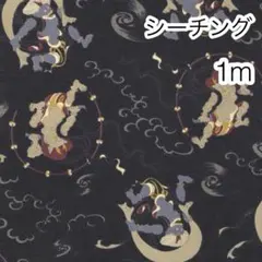 ラスト2点 1m 風神雷神 黒 シーチング