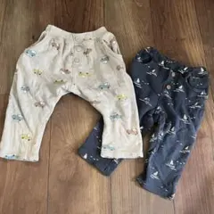 80㎝　車柄 ヨット柄　ベビー パンツ 2点セット