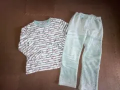 フリース動物柄パジャマセット 130 グリーン