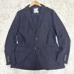 タケオキクチ　テーラードジャケット　ジャケット　ネイビー　紺　リネン混　麻