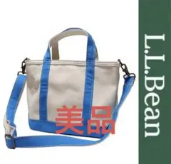 상태좋음 ✨エルエルビーン キャンバス トートバッグ ブルーxオフホワイト