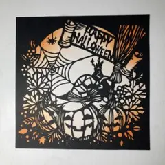 【（匿名配送）】切り絵　ハロウィン　ジャック・オー・ランタン
