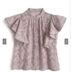 GRL グレイル　ピンク ジャガードブラウス