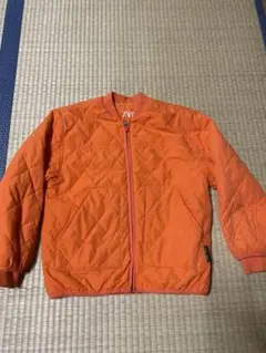 ZARA オレンジ キルティングコート 134cm