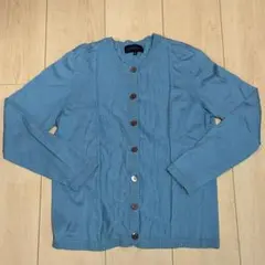 カーディガン ニットカーディガン 長袖 カジュアル ブルー 水色