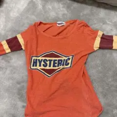 HYSTERIC オレンジ ロゴ入り長袖Tシャツ