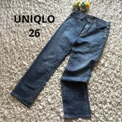 ユニクロ　ジーンズ　ハイライズ　ストレート　カイハラデニム　レディース 26